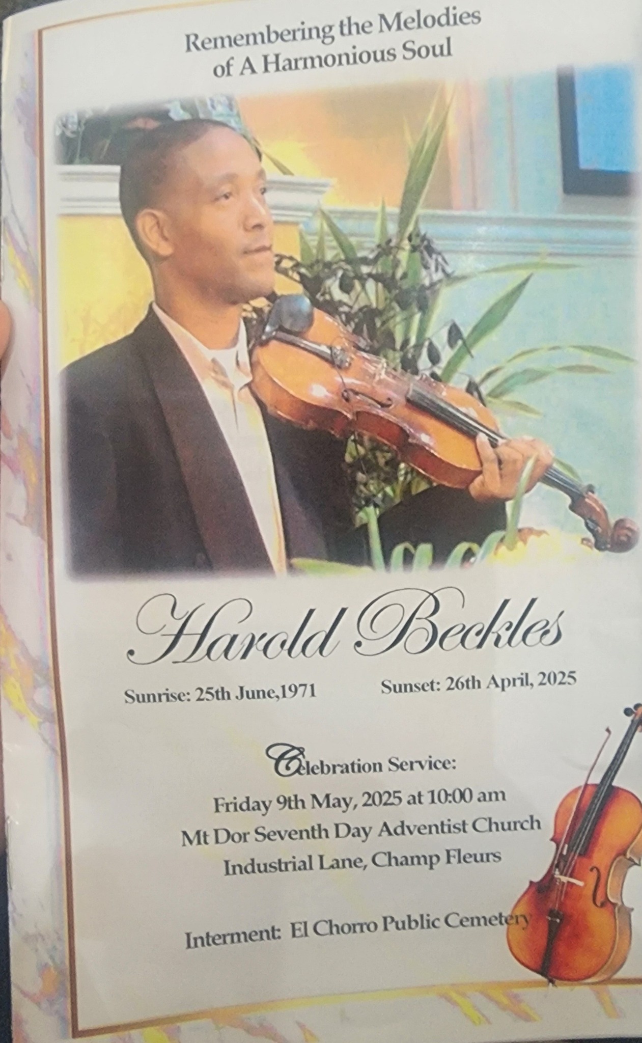 Tribute to Harold Beckles - Delivered on behalf of Mr. Rushton Paray by Ms. Kaveeta Paray — original article image